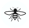 Black and white bee icon